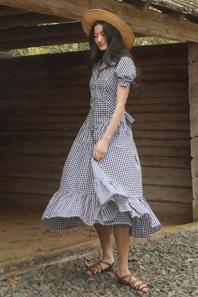 cotton midi dress design Hand Block Printed Cotton Midi Dress