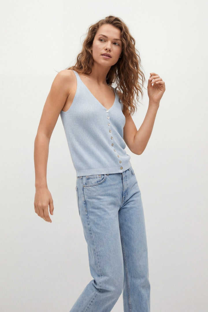 KNIT BUTTONED VEST