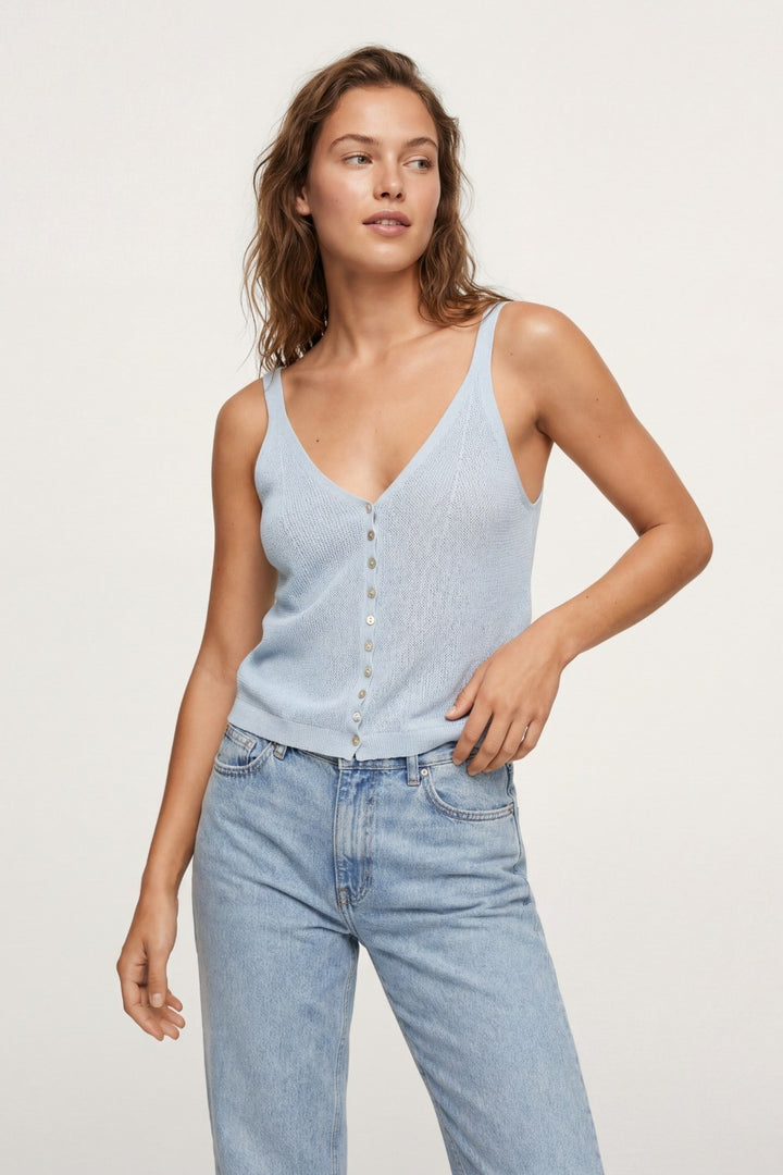 KNIT BUTTONED VEST
