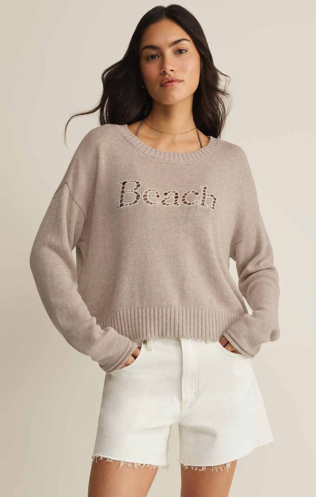 BEACH EMBROIDERED SWEATER