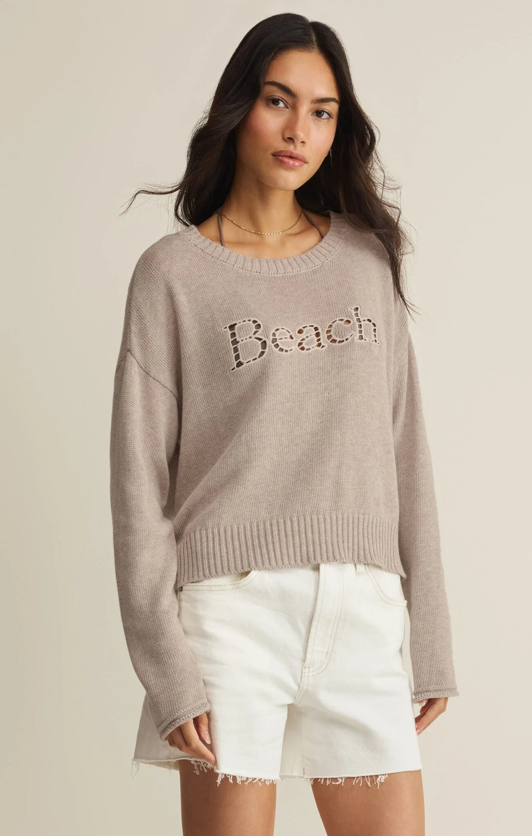 BEACH EMBROIDERED SWEATER