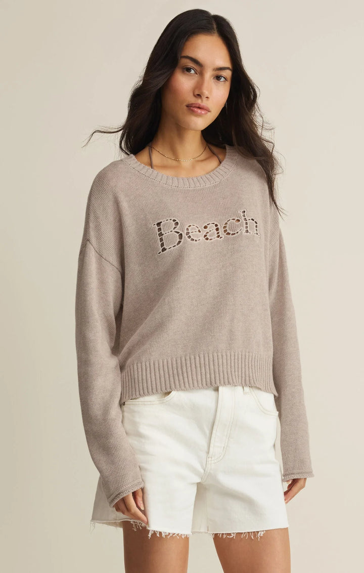 BEACH EMBROIDERED SWEATER