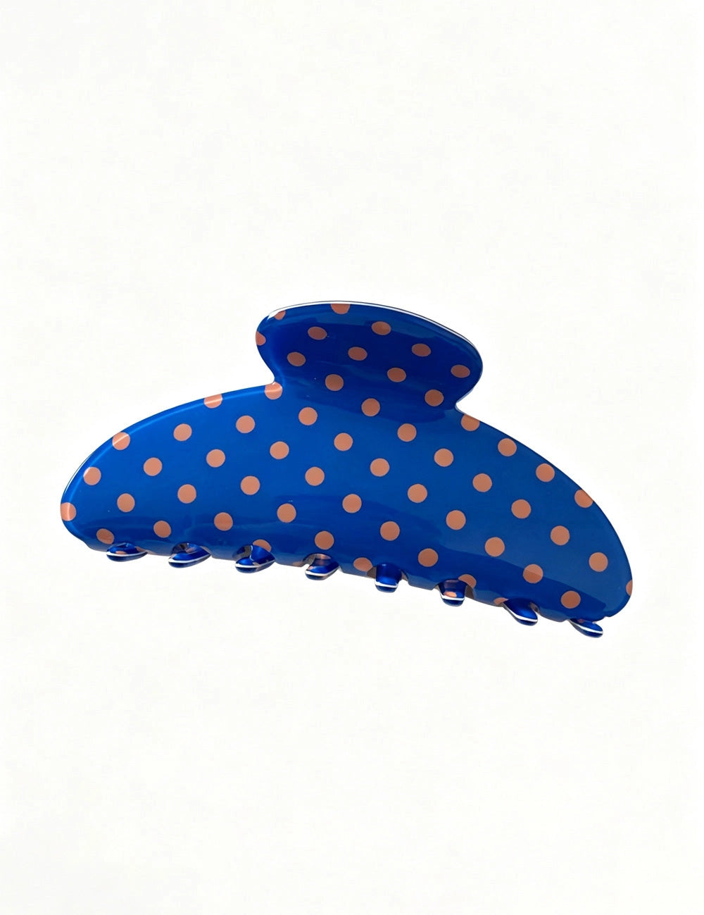 ACETATE POLKA DOT CLIP - BLUE