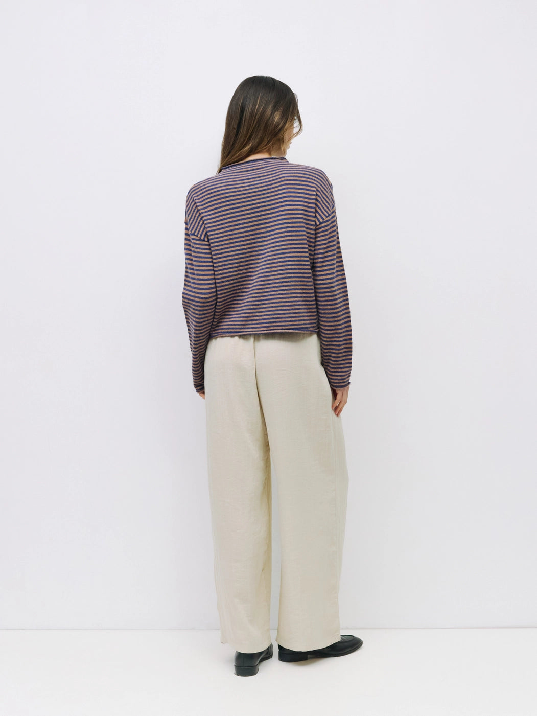 ELISA CARDIGAN - BROWN & NAVY