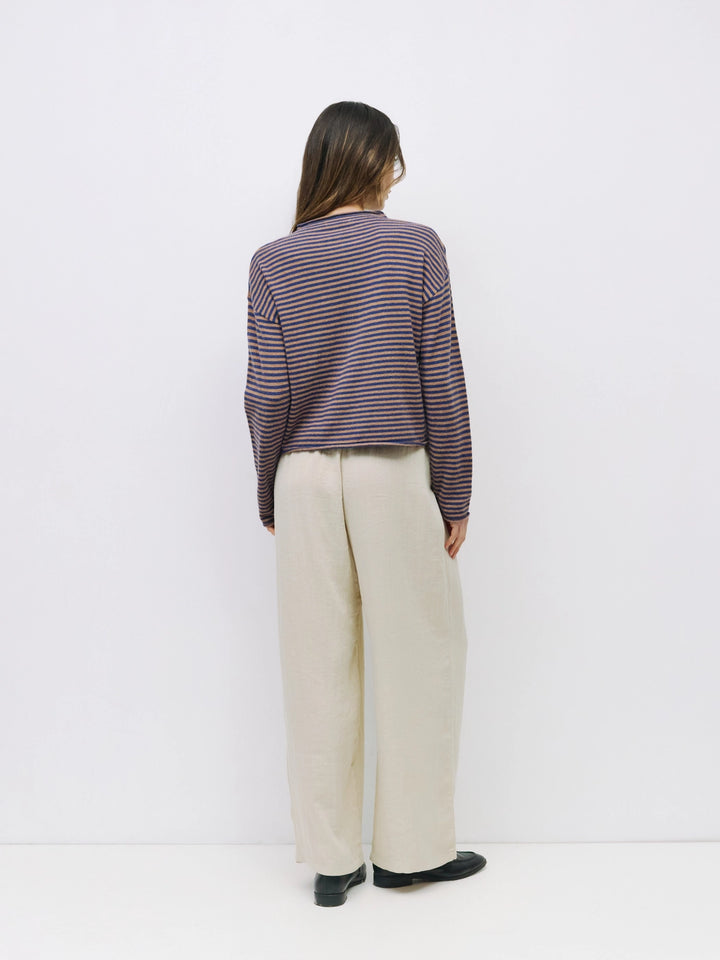 ELISA CARDIGAN - BROWN & NAVY