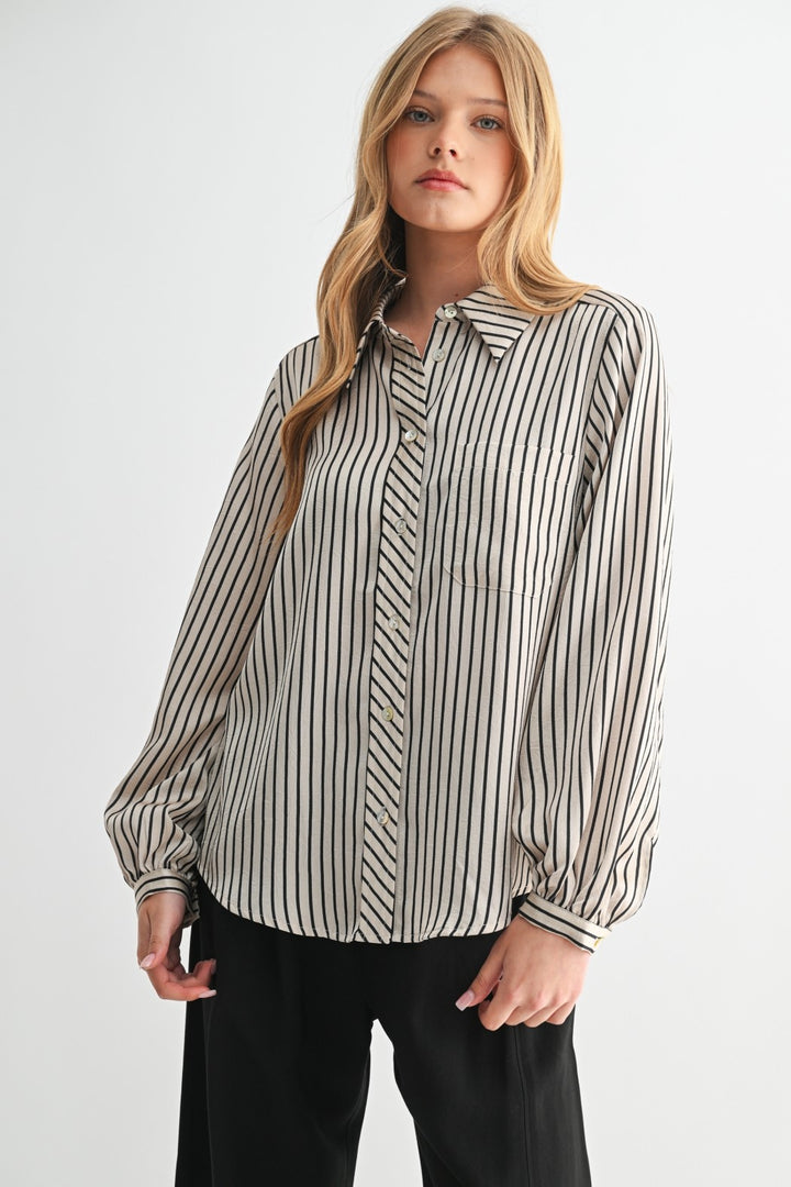 BRIT STRIPED BUTTON DOWN