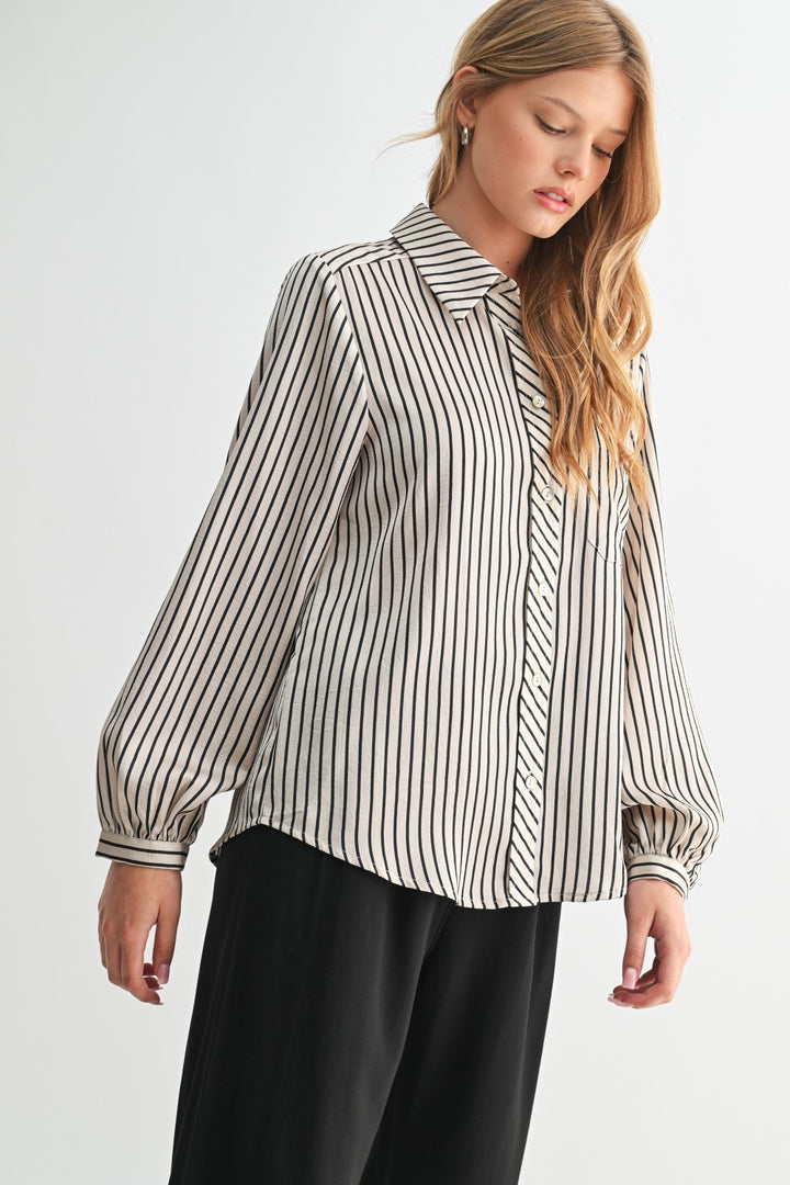 BRIT STRIPED BUTTON DOWN