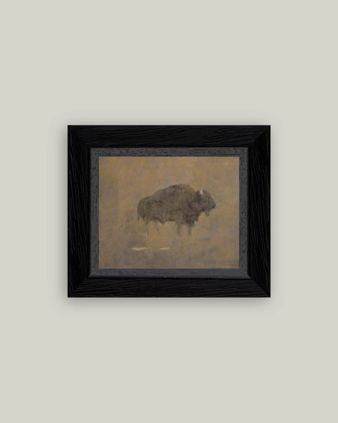 BUFFALO IN A SANDSTORM FRAMED ART