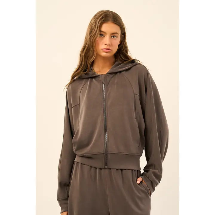 SOFT TOUCH ZIP UP HOODIE