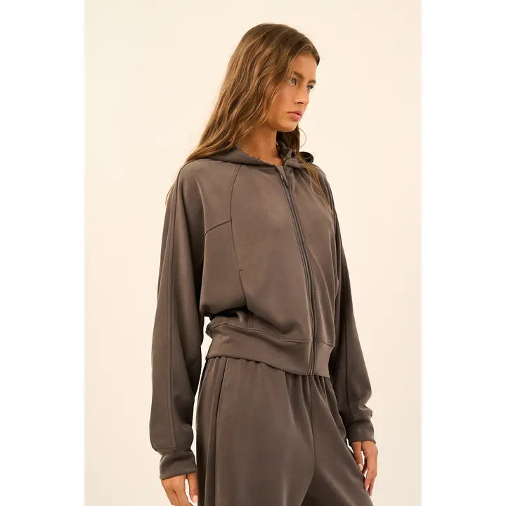 SOFT TOUCH ZIP UP HOODIE