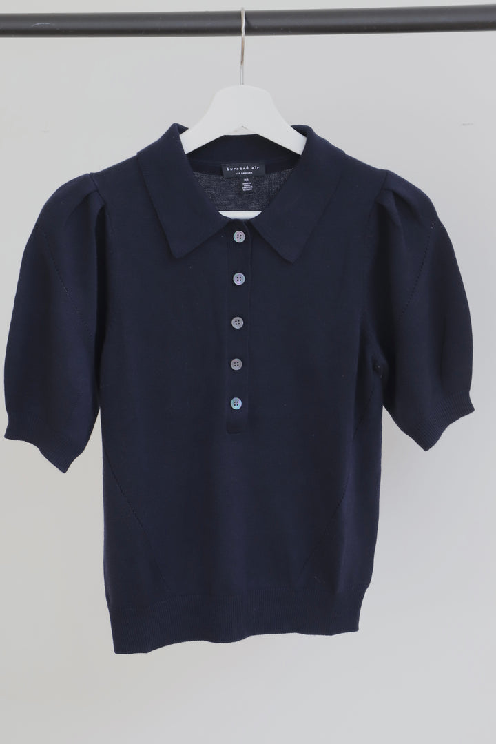 SHORT SLEEVE POLO SWEATER