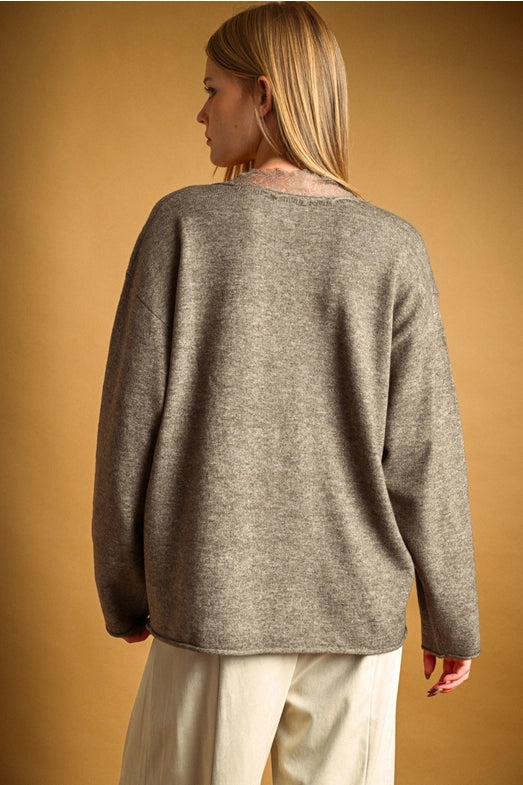 CADENCE LACE TRIM SWEATER