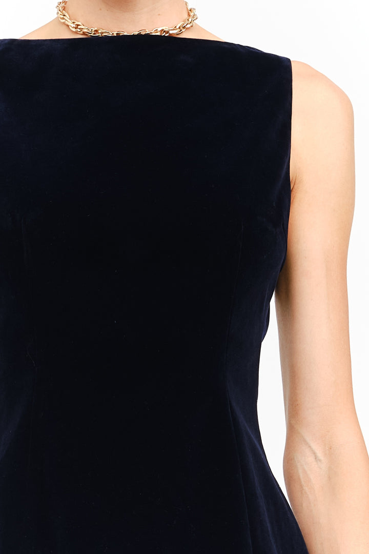 CARMINE VELVET MINI DRESS