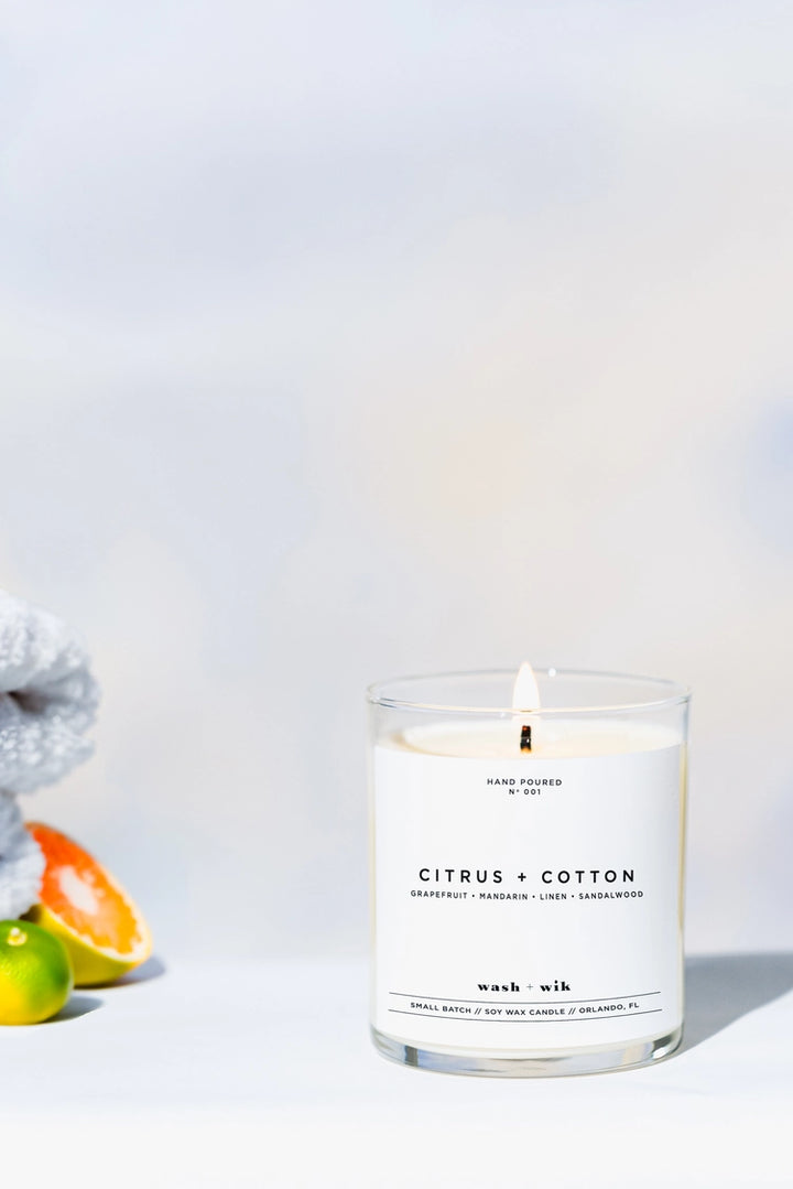 CITRUS AND COTTON CANDLE- 12OZ