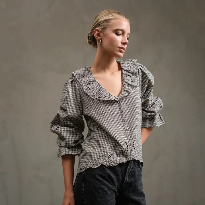 TARA RUFFLE BLOUSE