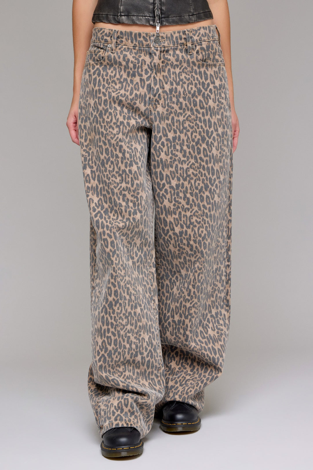CHEETAH LOW SLUNG BAGGY JEANS