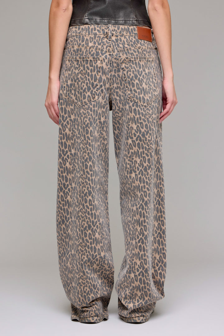 CHEETAH LOW SLUNG BAGGY JEANS