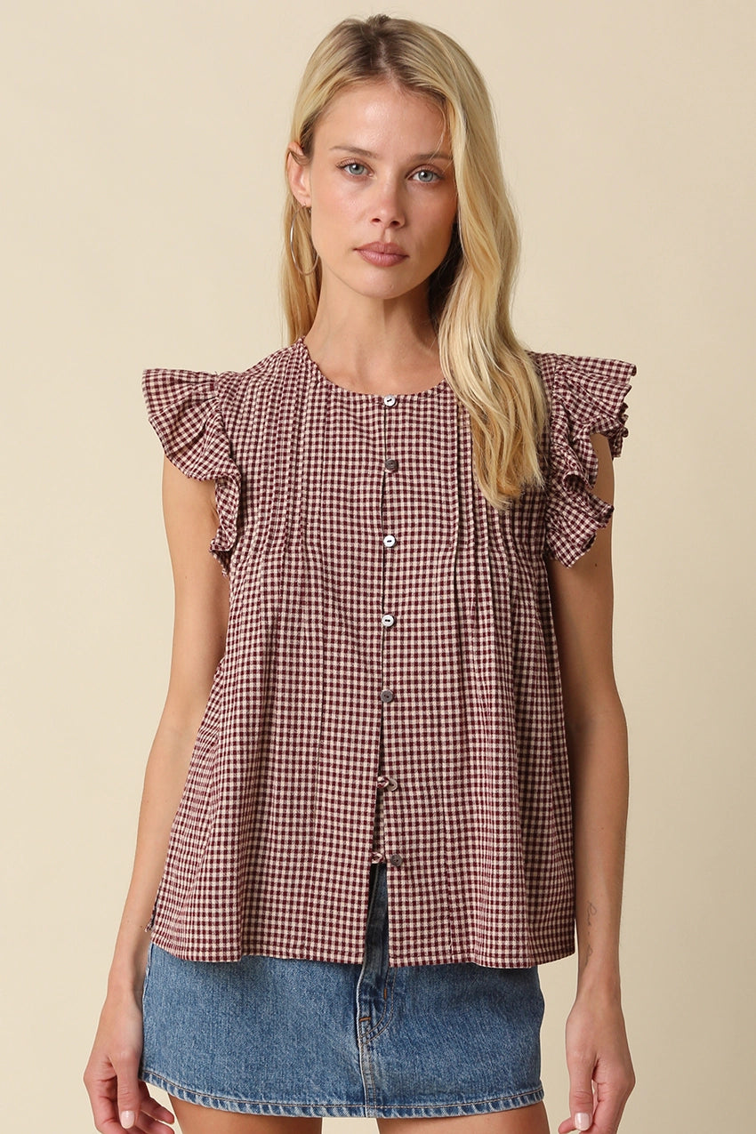 CLARA TOP - BURGUNDY