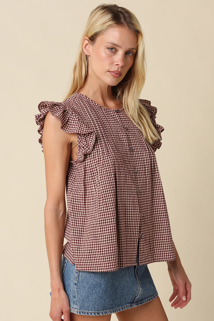 CLARA TOP - BURGUNDY