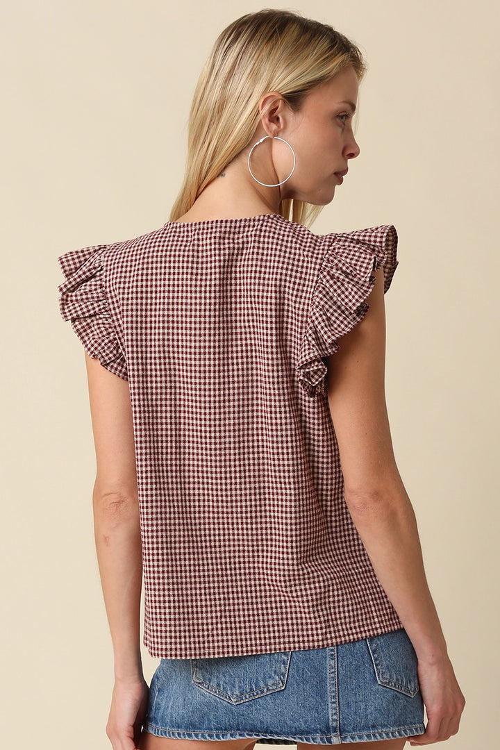 CLARA TOP - BURGUNDY