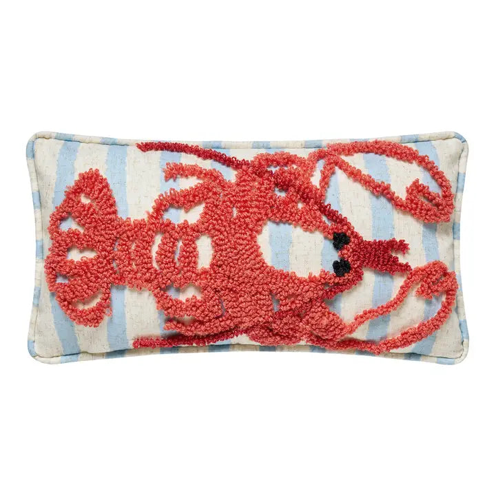 COASTAL LOBSTER TUFTED HOOK PILLOW