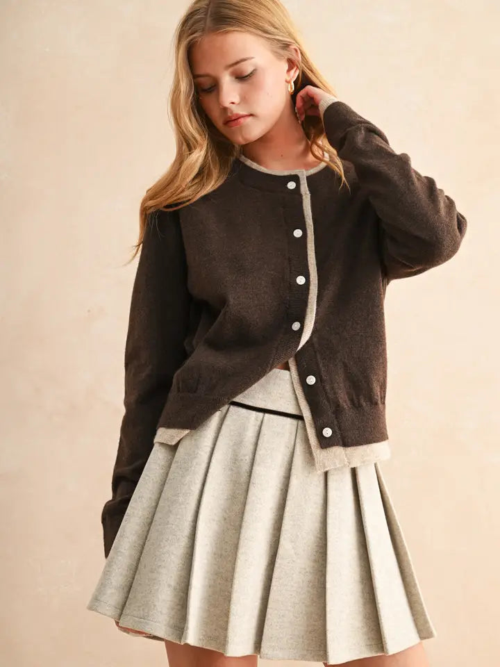 TISH CONTRAST CARDIGAN