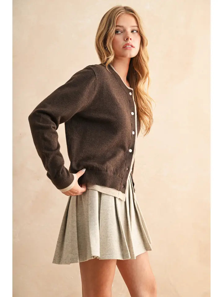 TISH CONTRAST CARDIGAN