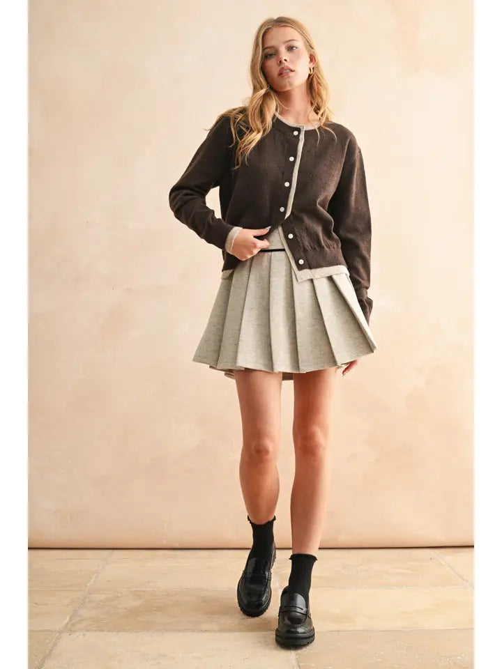 TISH CONTRAST CARDIGAN