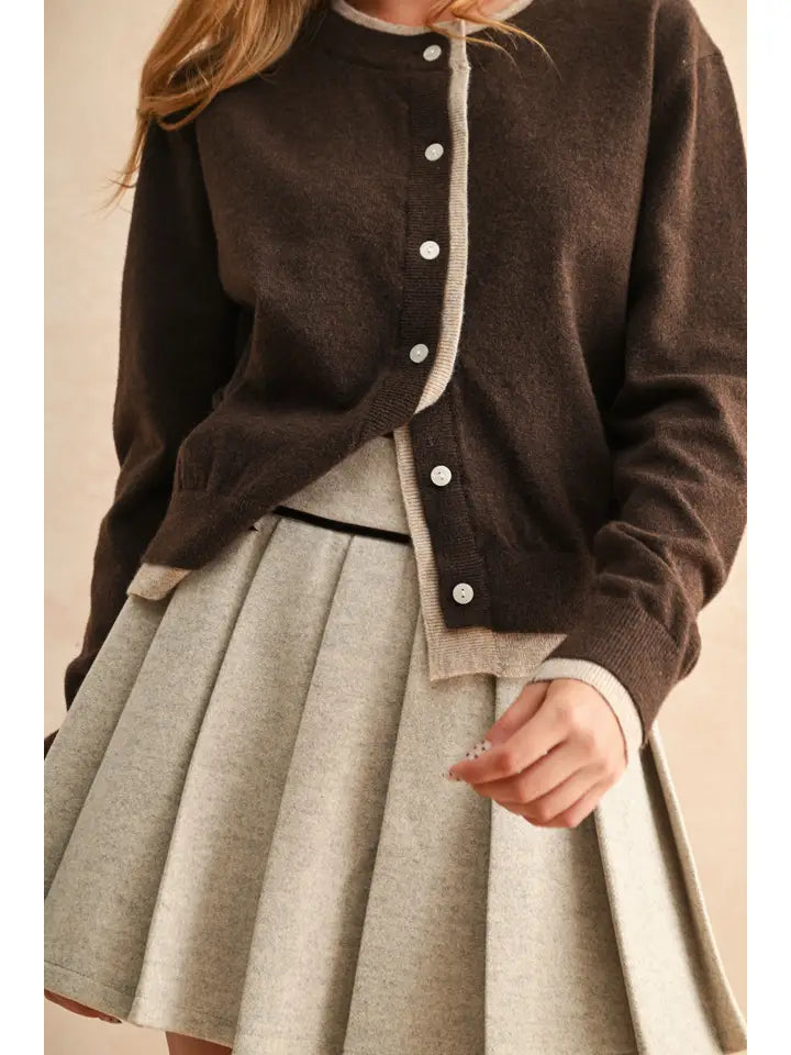 TISH CONTRAST CARDIGAN