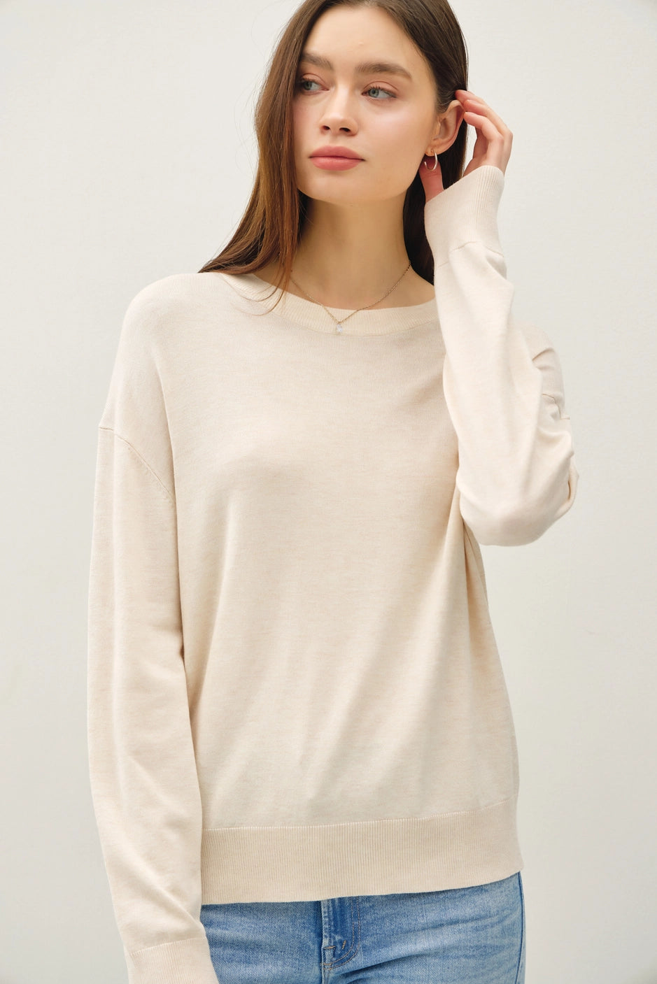 DROP SHOULDER CREWNECK - OAT