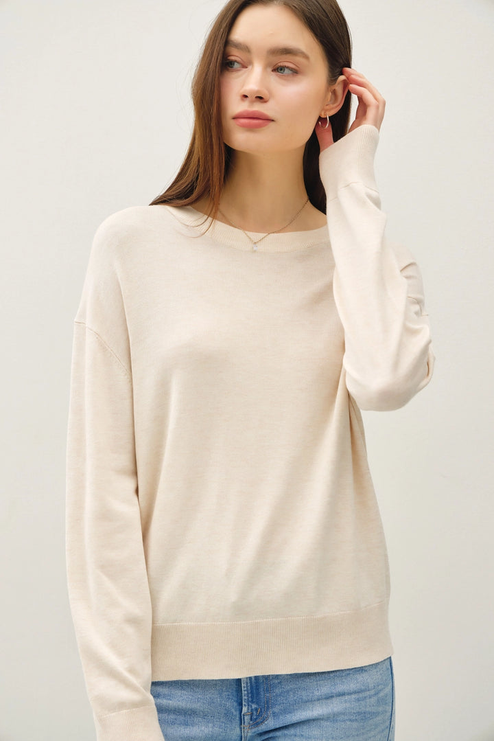 DROP SHOULDER CREWNECK - OAT