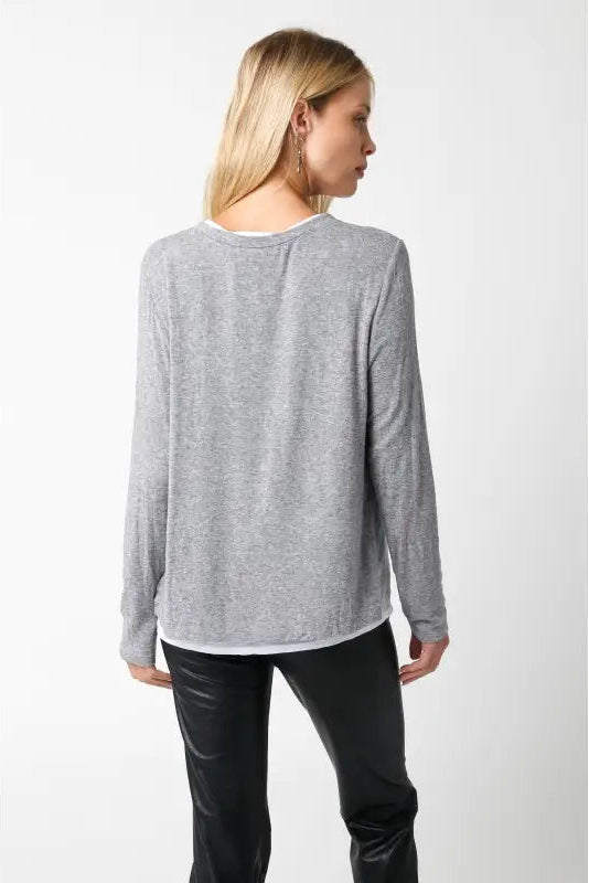 LINED CREW NECK - GREY
