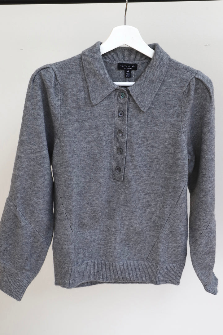 LONG SLEEVE POLO SWEATER