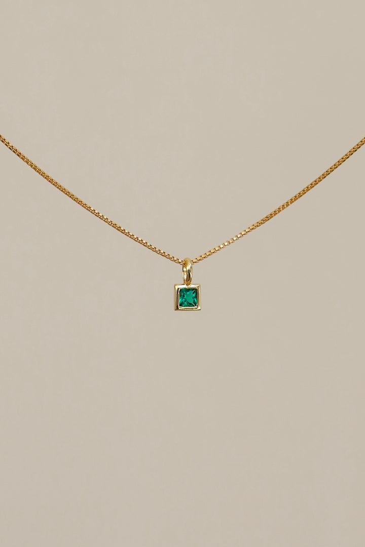 SQUARE BEZEL BIRTHSTONE CHARM