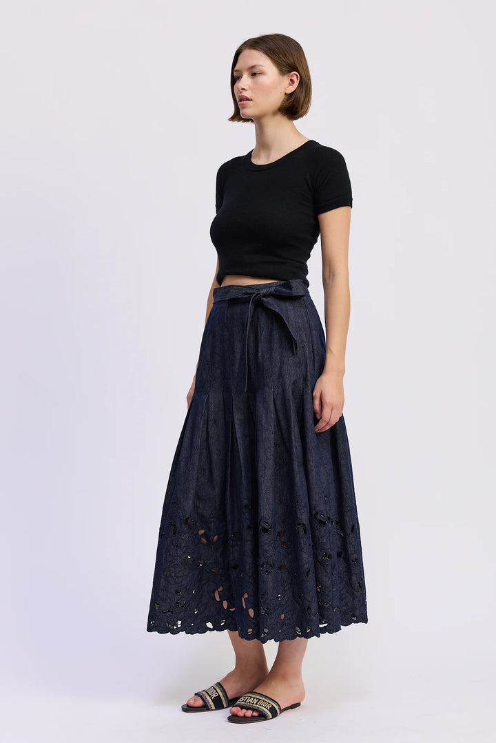 DARBY PLEATED MIDI SKIRT