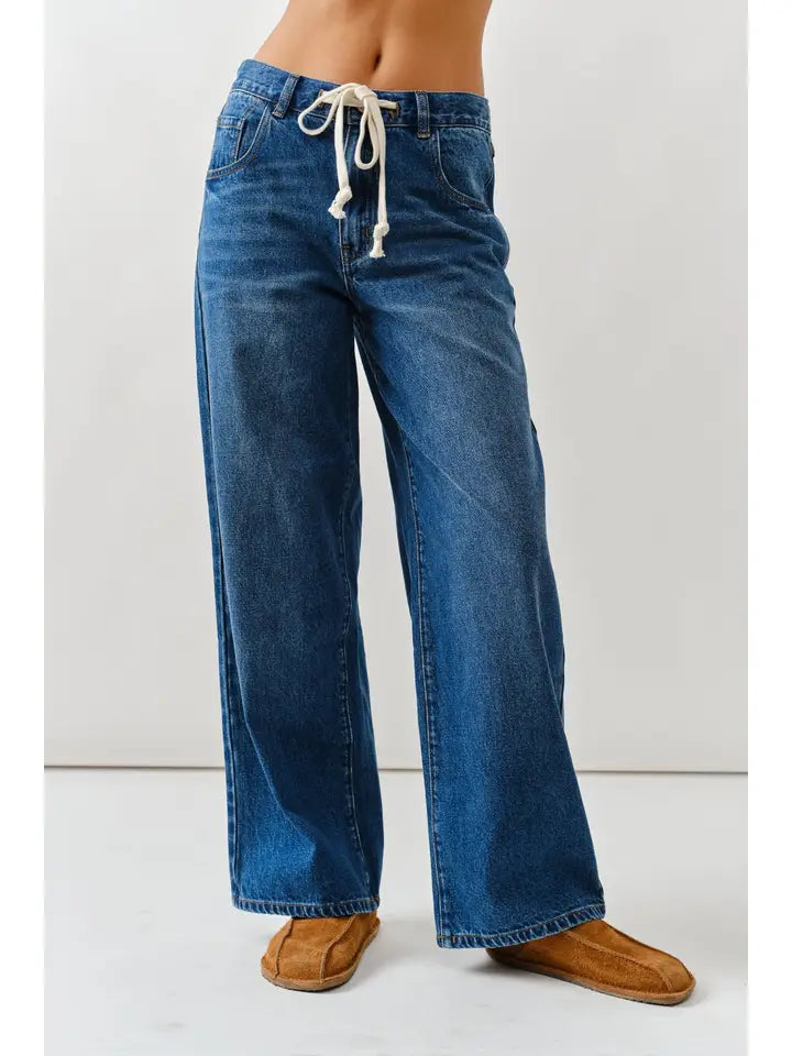 DRAWSTRING STRAIGHT JEAN