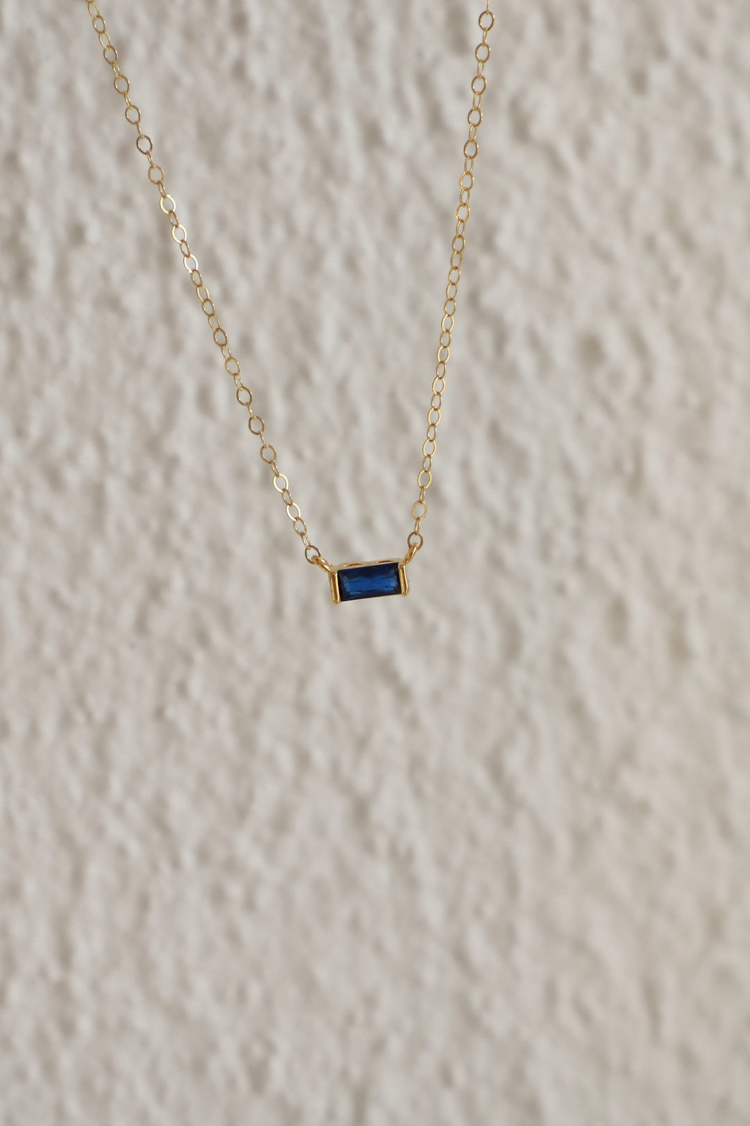 FLOATING SAPPHIRE CZ BAGUETTE NECKLACE