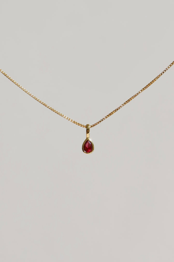 TEARDROP BEZEL BIRTHSTONE CHARM