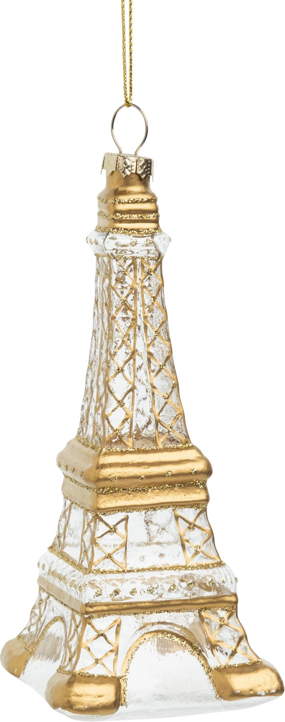BLOWN GLASS EIFFEL TOWER ORNAMENT
