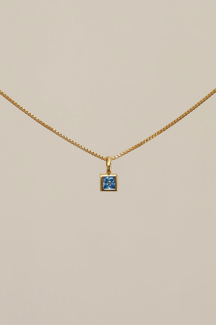 SQUARE BEZEL BIRTHSTONE CHARM