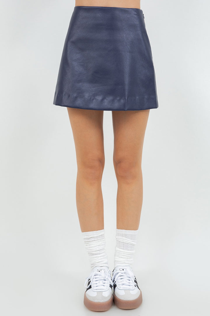 POLLY FAUX LEATHER SKIRT