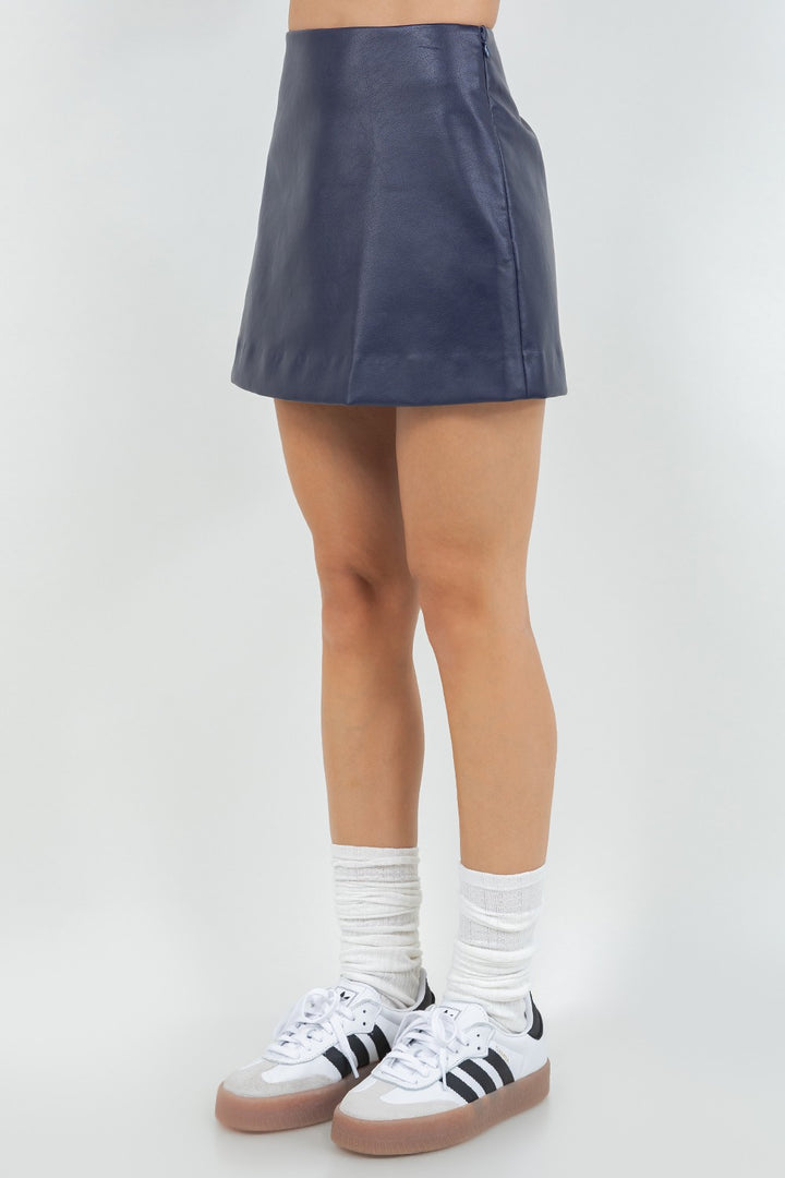 POLLY FAUX LEATHER SKIRT