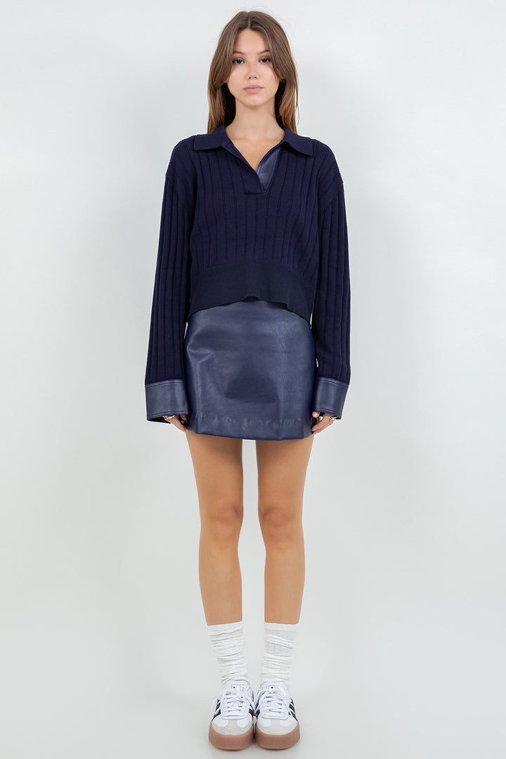 POLLY FAUX LEATHER SKIRT