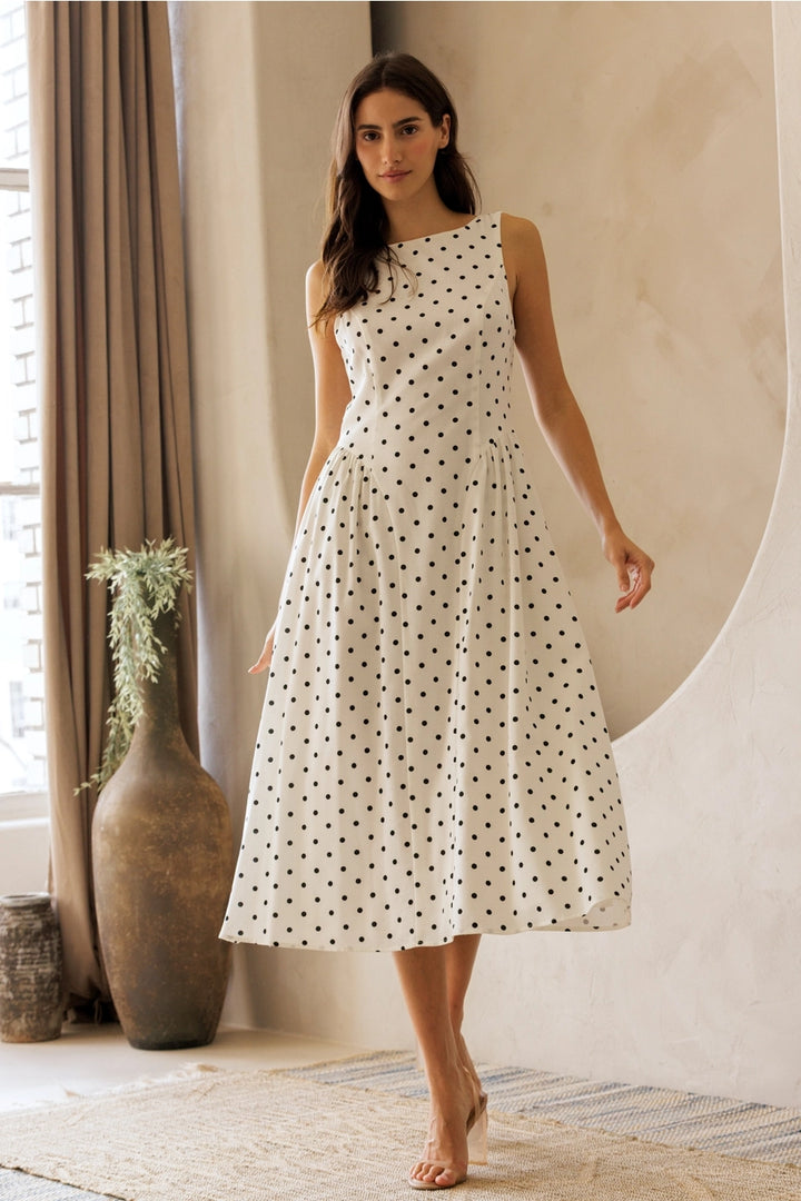 FIT AND FLARE MIDI DRESS
