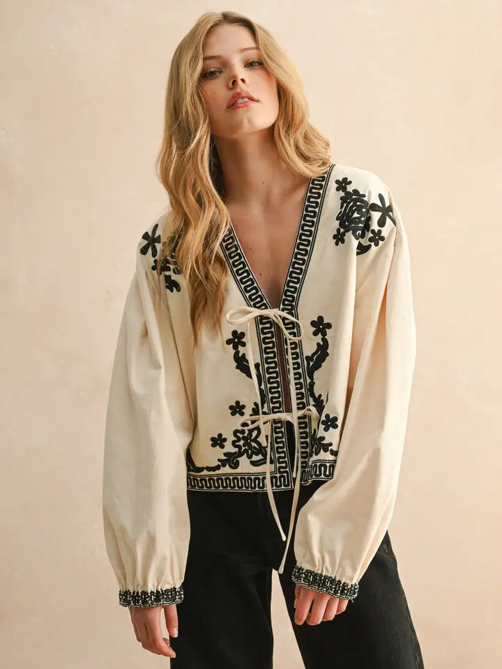 IRIS FLORAL DETAIL JACKET
