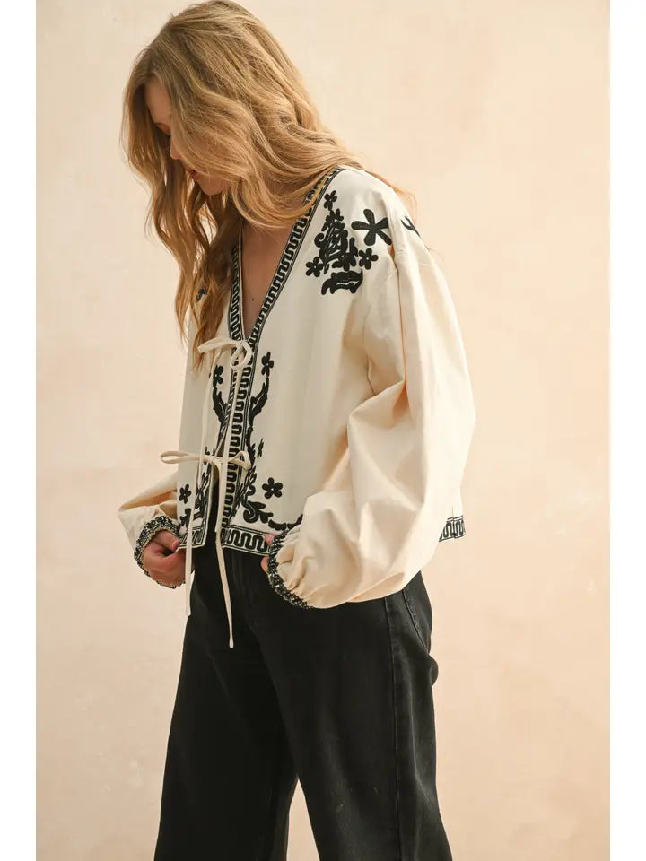 IRIS FLORAL DETAIL JACKET