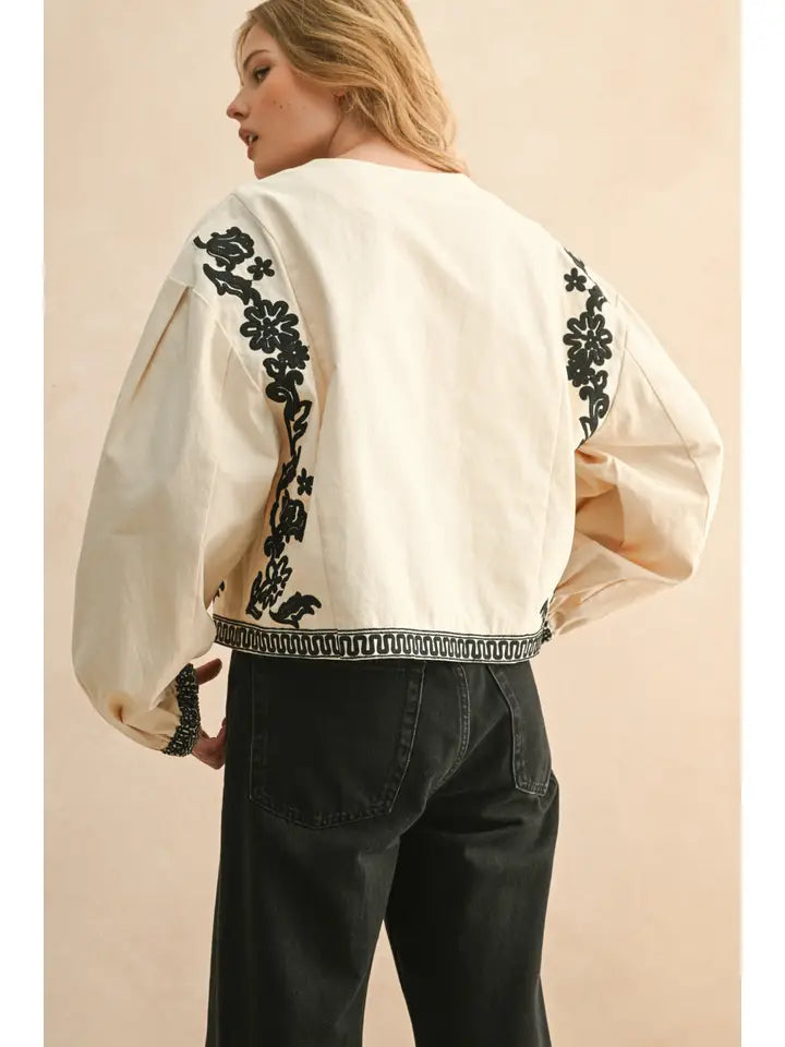 IRIS FLORAL DETAIL JACKET
