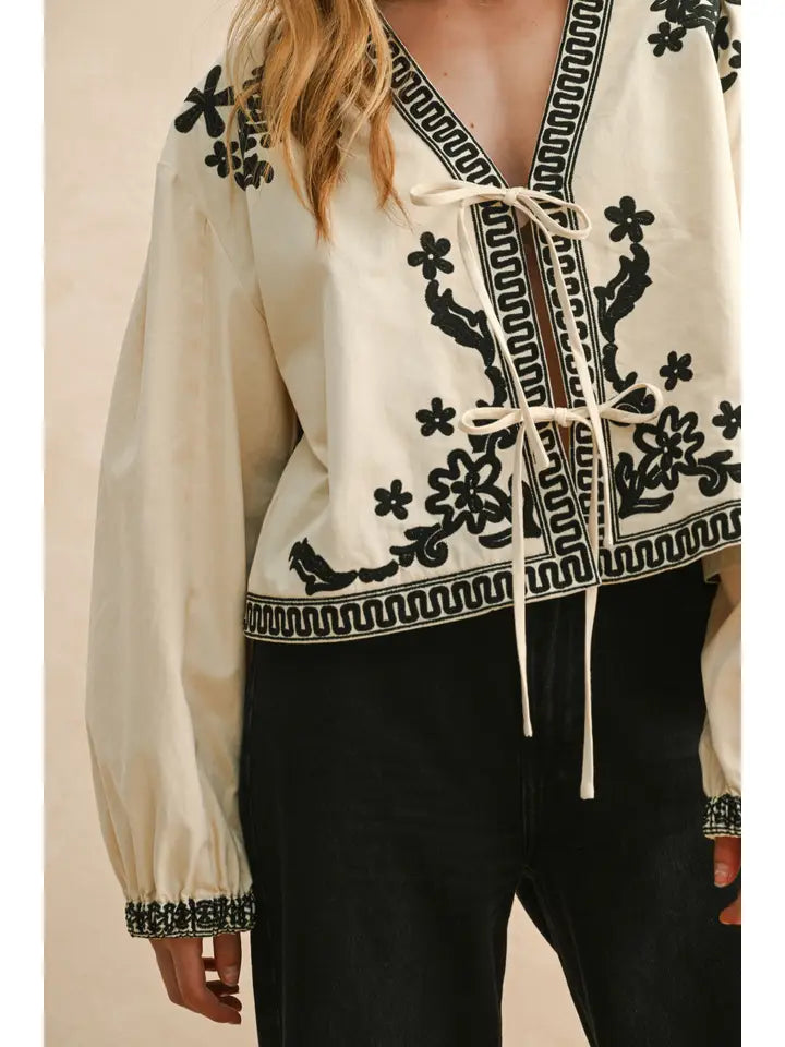 IRIS FLORAL DETAIL JACKET