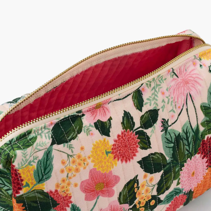 DAHLIA QUILTED POUCH - LARGE