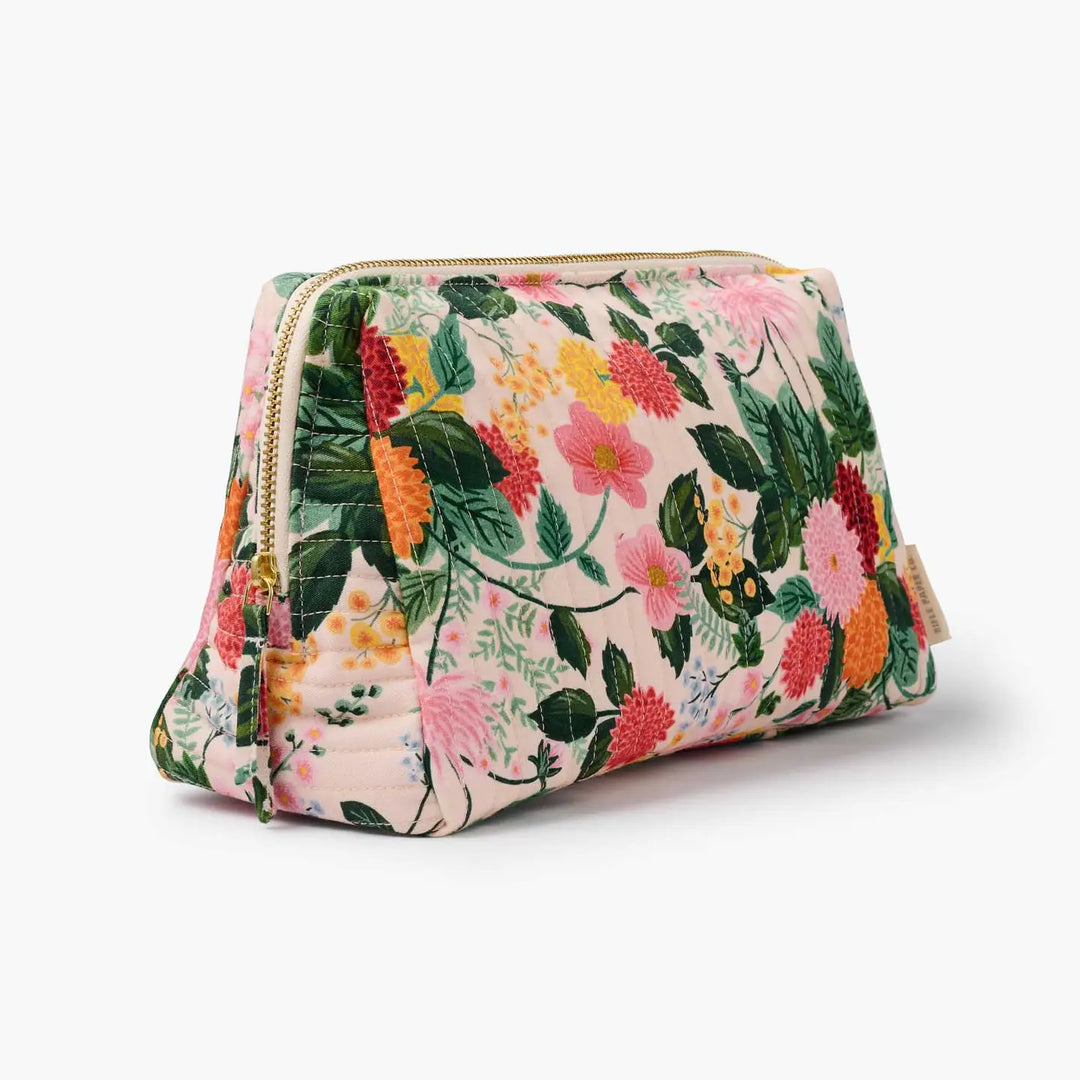 DAHLIA QUILTED POUCH - LARGE